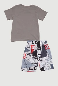 Little Boys One Day At A Time 23 Graphic Tee and Shorts