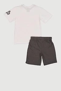 Little Boys Graffiti Bear Tee and Sweatshorts