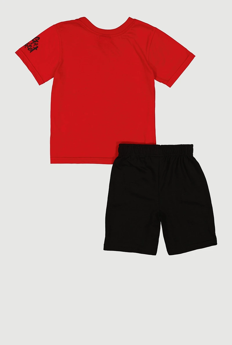 Little Boys Graffiti Bear Tee and Sweatshorts