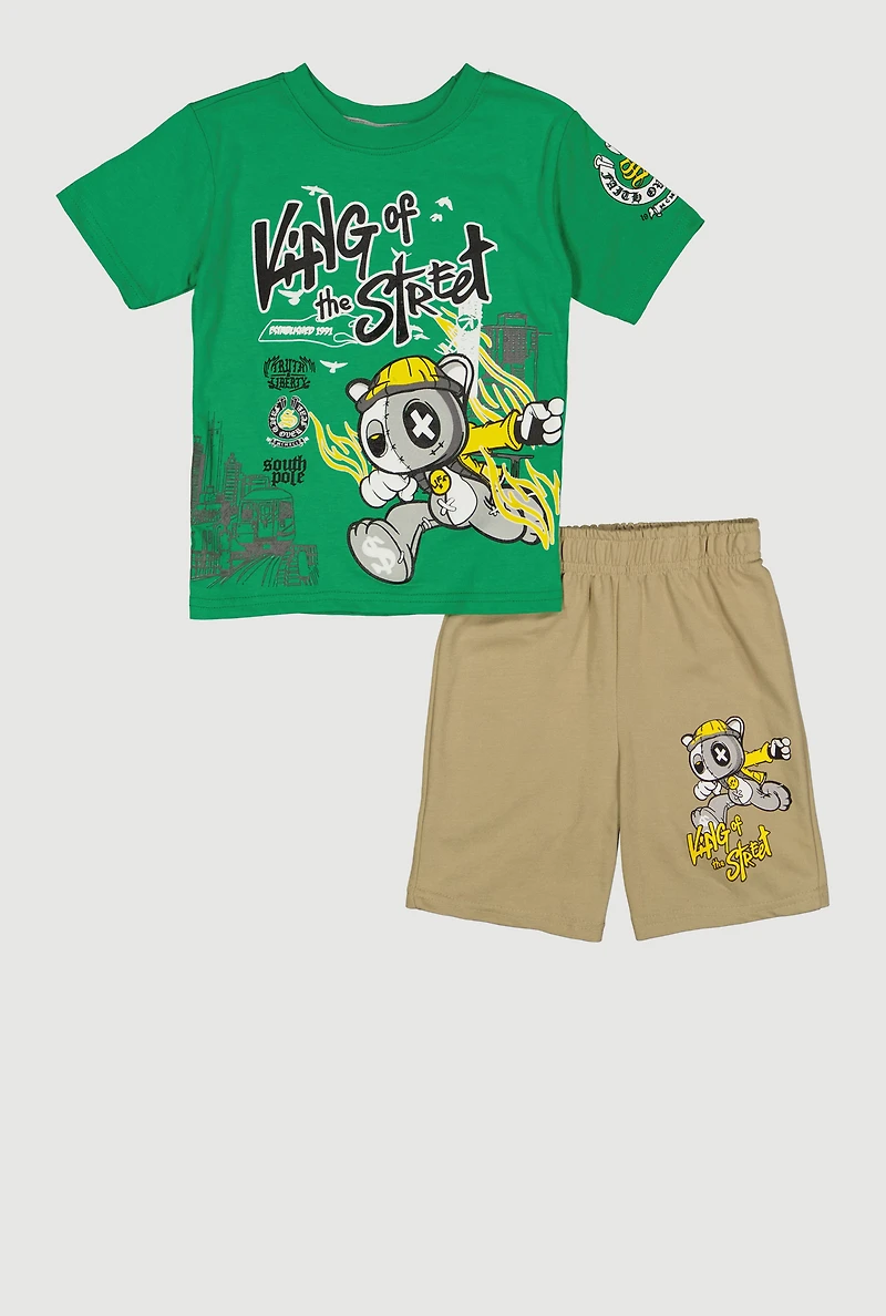 Little Boys King of The Street Graphic T-Shirt and Shorts