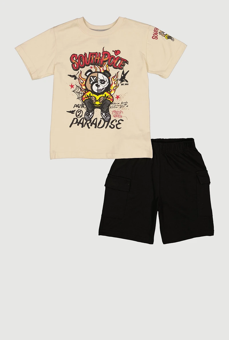 Little Boys Path To Paradise Graphic Tee and Shorts