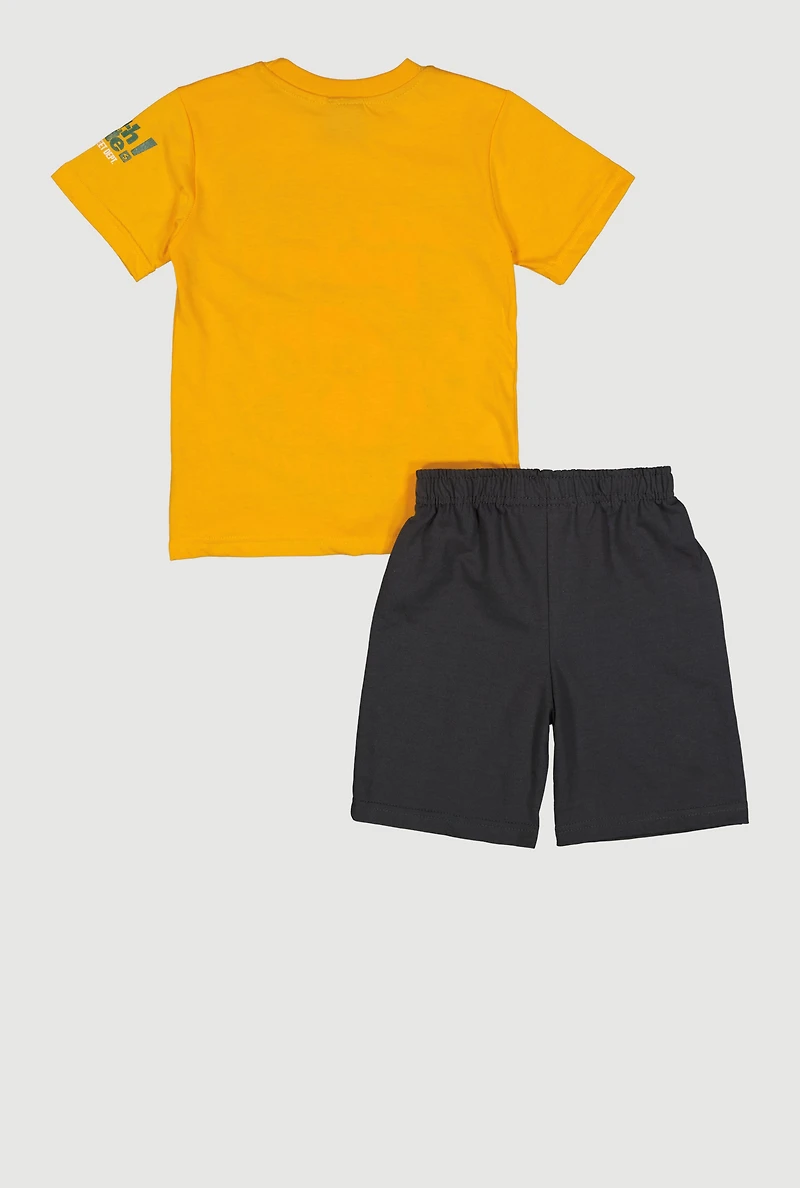 Little Boys Bear Attitude Graphic T-Shirt and Shorts