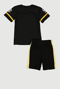 Little Boys Graphic Print Jersey Mesh Top and Sweatshorts