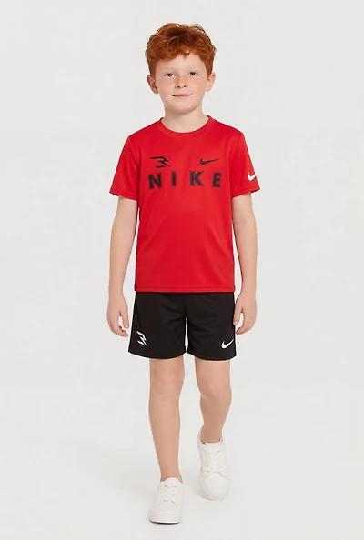 Little Boys Graphic Tee and Jersey Mesh Shorts