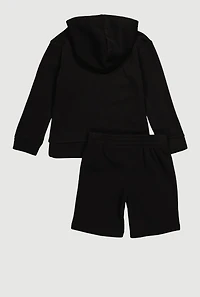 Little Boys Logo Pullover Hoodie and Sweatshorts Set