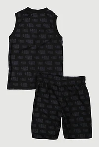 Little Boys NBA Logo Tank Top and Shorts, Black, Size 5-6