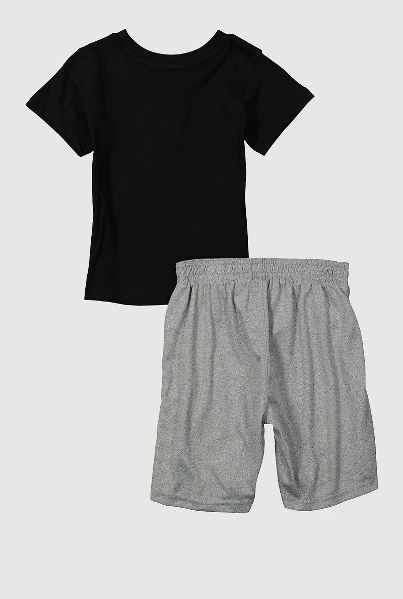 Little Boys NBA Graphic Tee and Shorts Set, Black, Size 4
