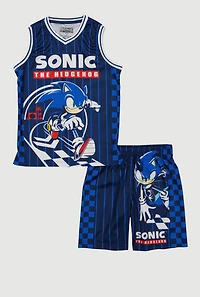 Boys Sonic The Hedgehog Basketball Jersey and Shorts