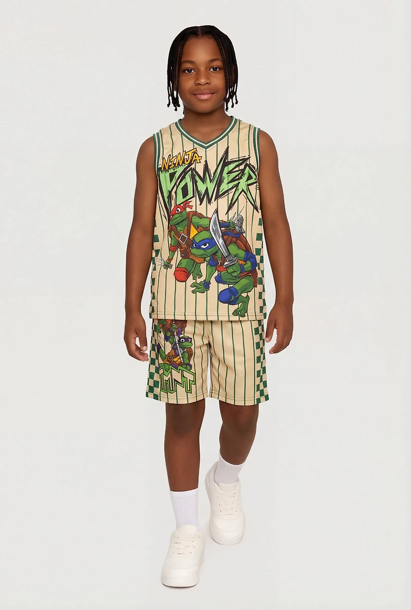 Boys Ninja Power Graphic Basketball Jersey and Shorts Set