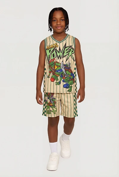 Boys Ninja Power Graphic Basketball Jersey and Shorts Set