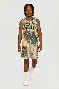 Boys Ninja Power Graphic Basketball Jersey and Shorts Set