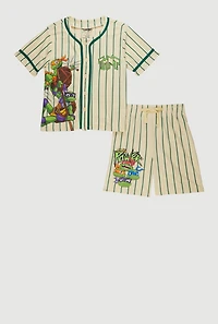 Boys TMNT Ninja Power Baseball Jersey and Shorts