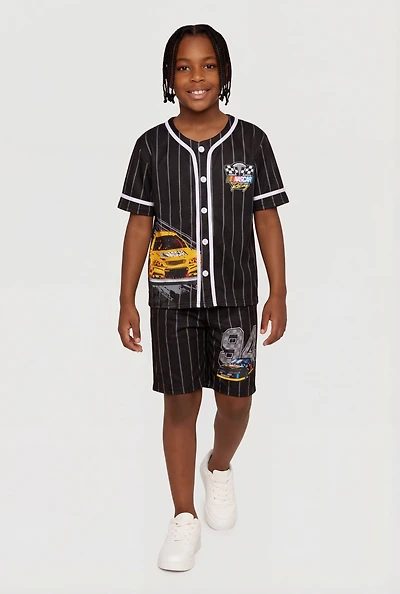 Boys Nascar Racing Baseball Jersey and Shorts Set