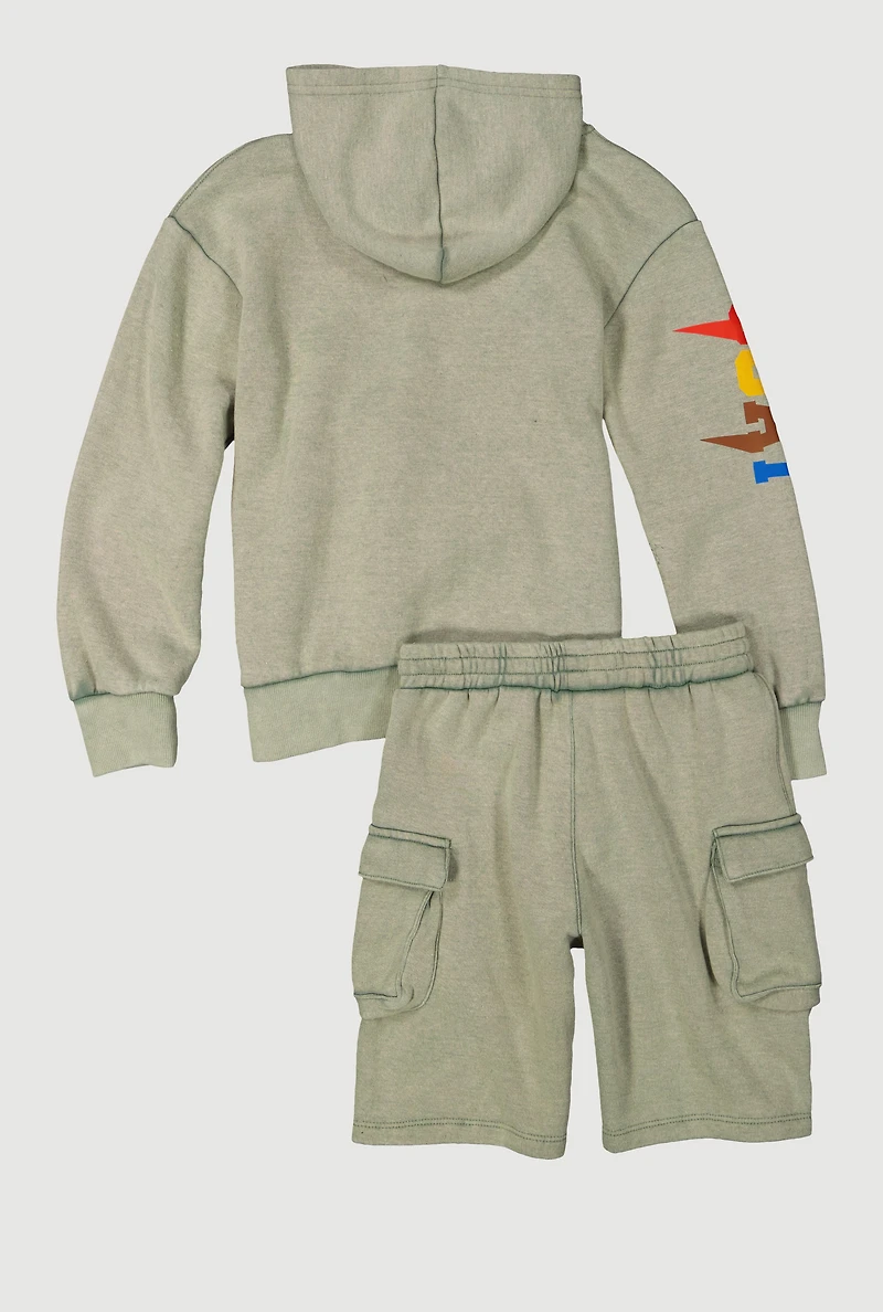 Boys GOAT Graphic Hooded Sweatshirt and Shorts