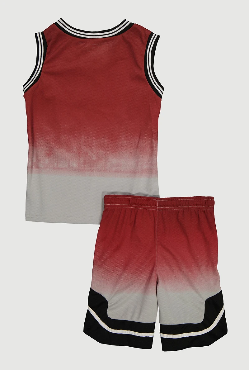 Boys Ombre GOAT Graphic Tank Top and Shorts with Hat, Multi, Size 14-16