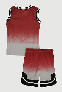 Boys Ombre GOAT Graphic Tank Top and Shorts with Hat, Multi, Size 14-16