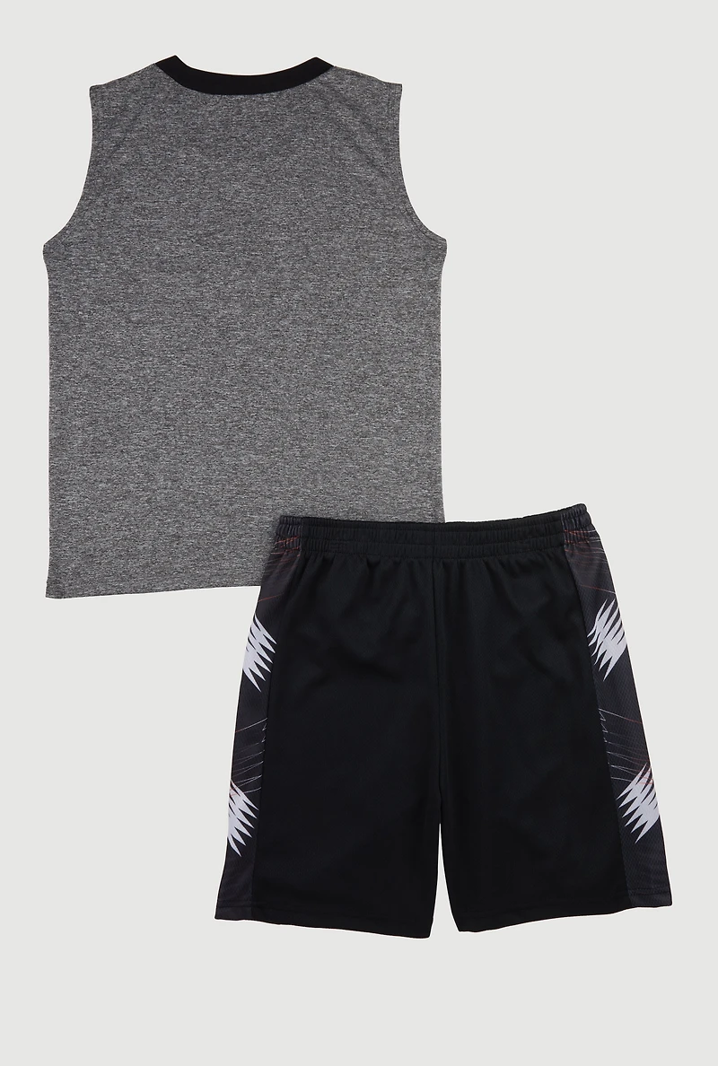 Boys The Hype Is Real Graphic Tee and Jersey Mesh Shorts, 16-18
