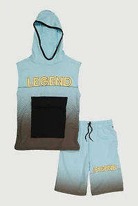 Boys Legend Print Cargo Tee and Shorts