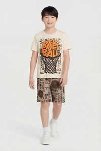 Boys Basketball Graphic Tee and Shorts