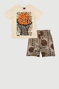 Boys Basketball Graphic Tee and Shorts