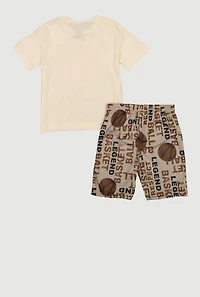 Boys Basketball Graphic Tee and Shorts