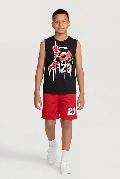 Boys Fly Since 23 Graphic Tank Top and Jersey Mesh Shorts