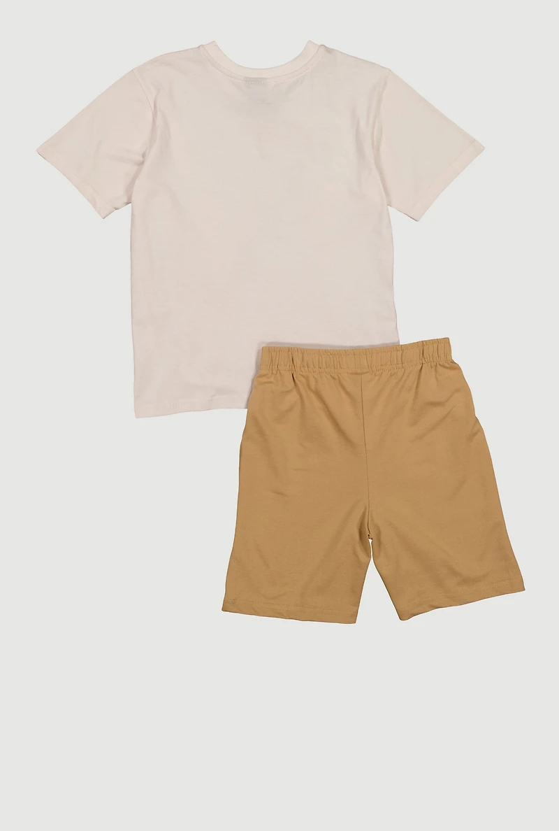 Boys Dreams Dont Expire Graphic Tee and Shorts