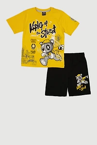 Boys King of The Street Graphic Tee and Shorts
