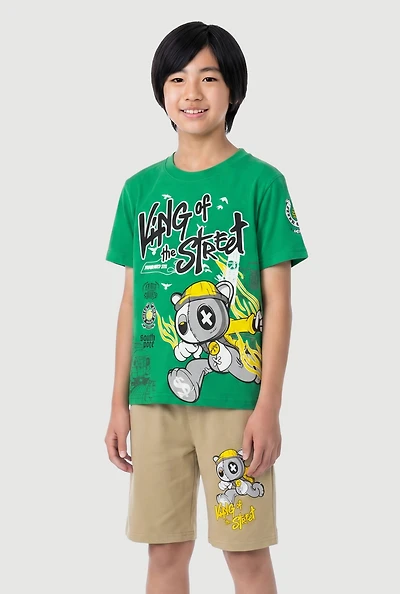 Boys King of The Street Graphic Tee and Sweatshorts