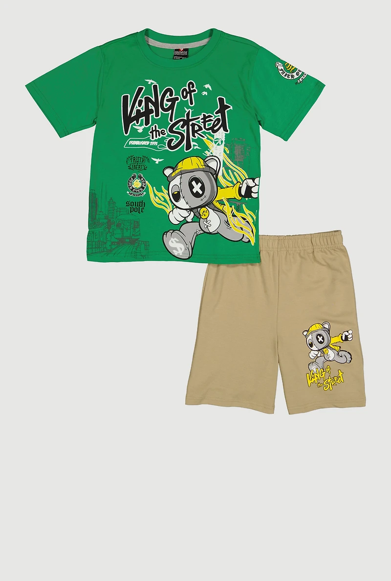 Boys King of The Street Graphic Tee and Sweatshorts