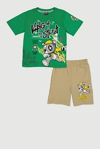 Boys King of The Street Graphic Tee and Sweatshorts
