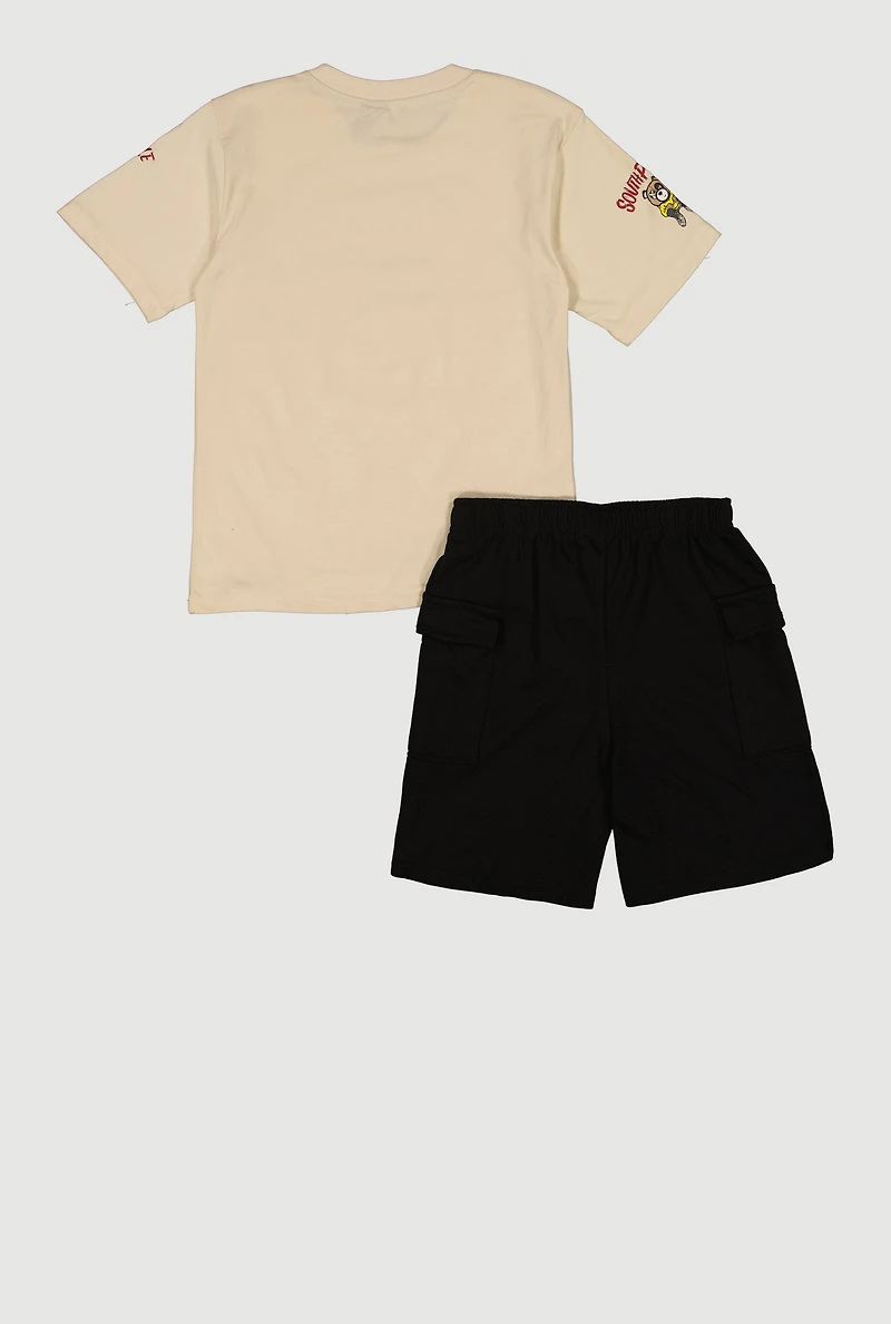 Boys Paradise Bear Graphic Tee and Shorts