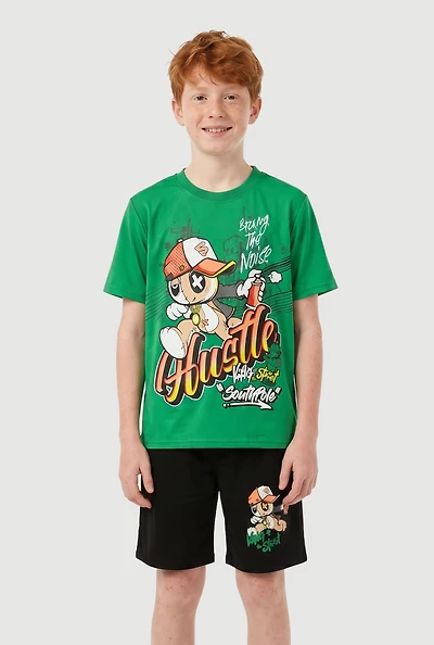 Boys Hustle Graphic Tee and Shorts Set