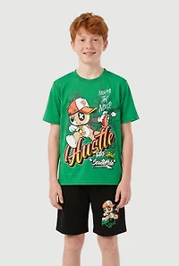 Boys Hustle Graphic Tee and Shorts Set