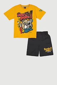 Boys Bear Attitude Graphic Tee and Shorts Set