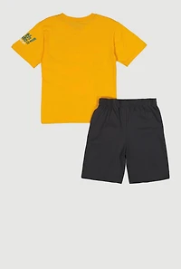 Boys Bear Attitude Graphic Tee and Shorts Set