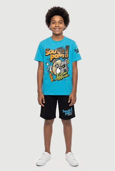 Boys Bear Attitude Graphic Tee and Shorts Set
