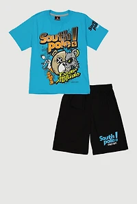 Boys Bear Attitude Graphic Tee and Shorts Set