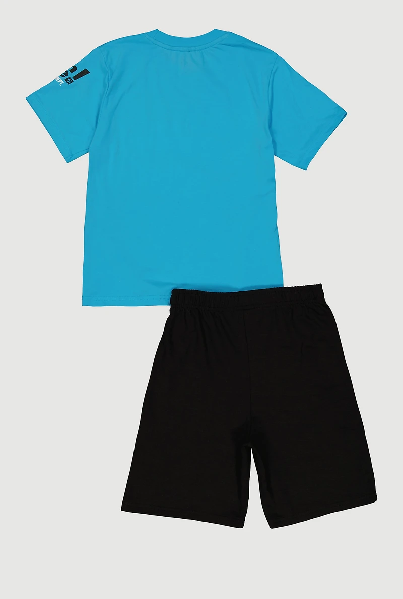 Boys Bear Attitude Graphic Tee and Shorts Set