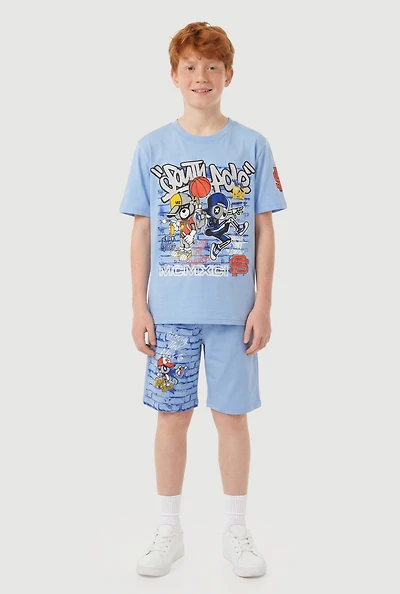 Boys Graffiti Bring The Noise Graphic Tee and Shorts