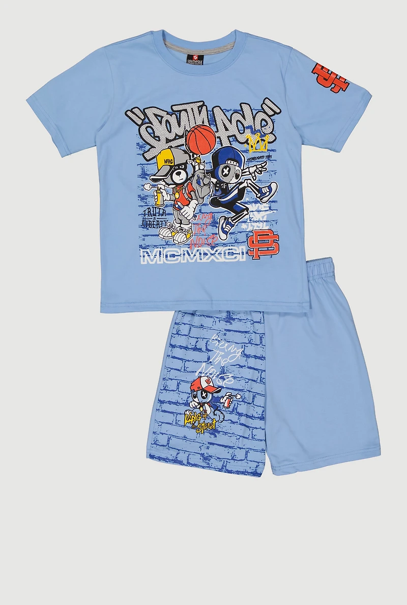 Boys Graffiti Bring The Noise Graphic Tee and Shorts