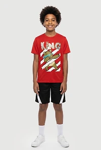 Boys King Bear Dabbing Graphic Tee and Shorts