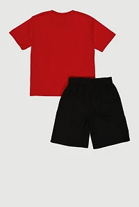 Boys King Bear Dabbing Graphic Tee and Shorts