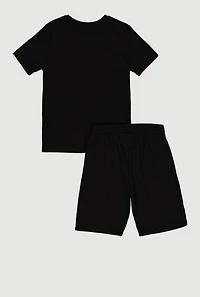 Boys Humble Graphic Tee and Drawstring Waist Sweatshorts