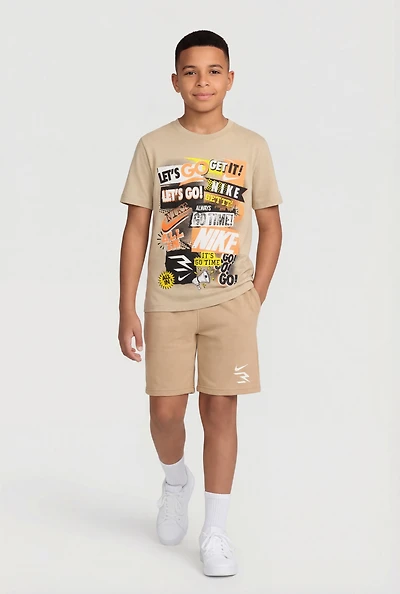 Boys Lets Go Get It Check Graphic Tee and Shorts
