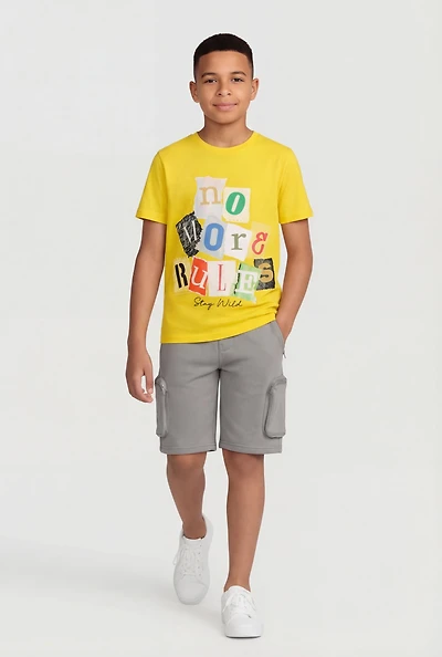 Boys No More Rules Graphic Tee and Sweatshorts