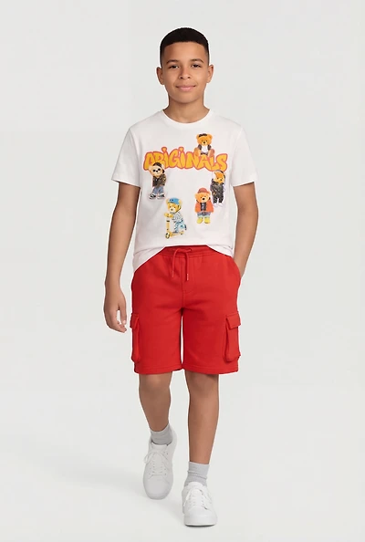 Boys Originals Teddy Bear Graphic Tee and Sweatshorts Set