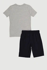 Boys Puma Graphic Print Tee and Shorts, Multi, Size 8