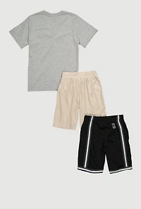 Boys NBA T Shirt with Two Pairs of Shorts, Multi, Size 8