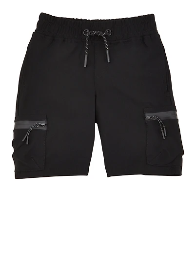 Little Boys Twill Zip Pocket Cargo Shorts